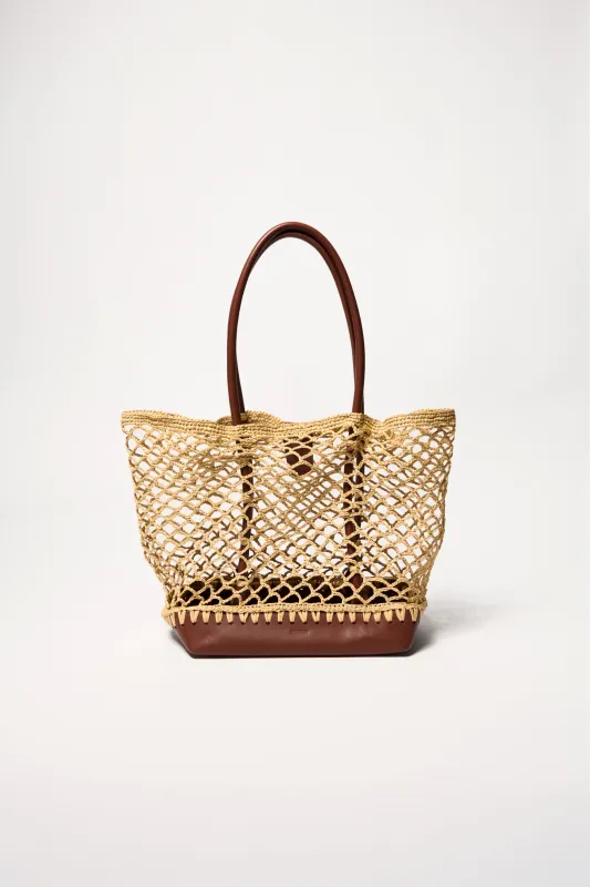 Caspian Raffia Tote made by Simkhai