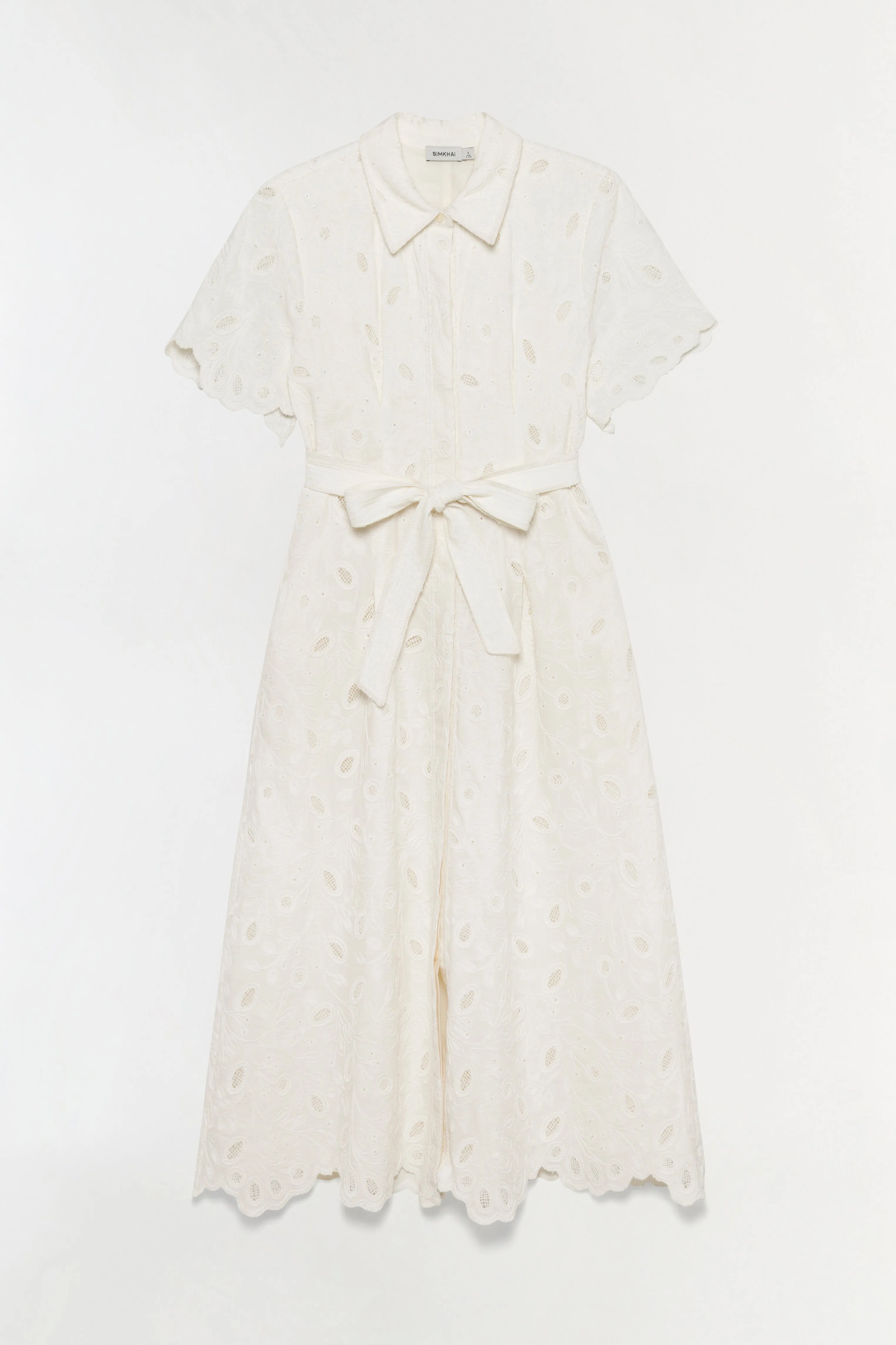 Audria Belted Linen Midi Dress sold by Simkhai