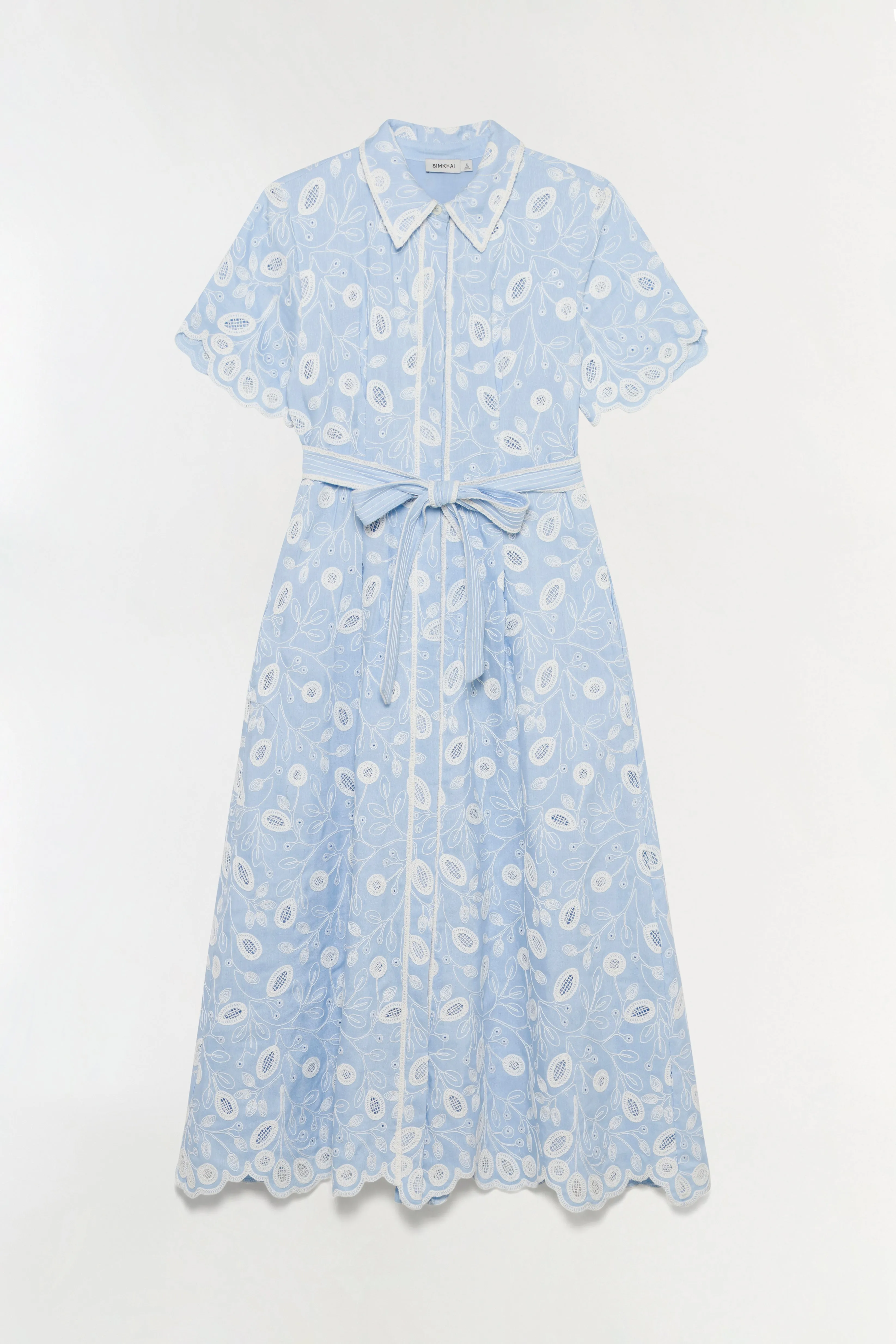 Audria Belted Linen Midi Dress sold by Simkhai