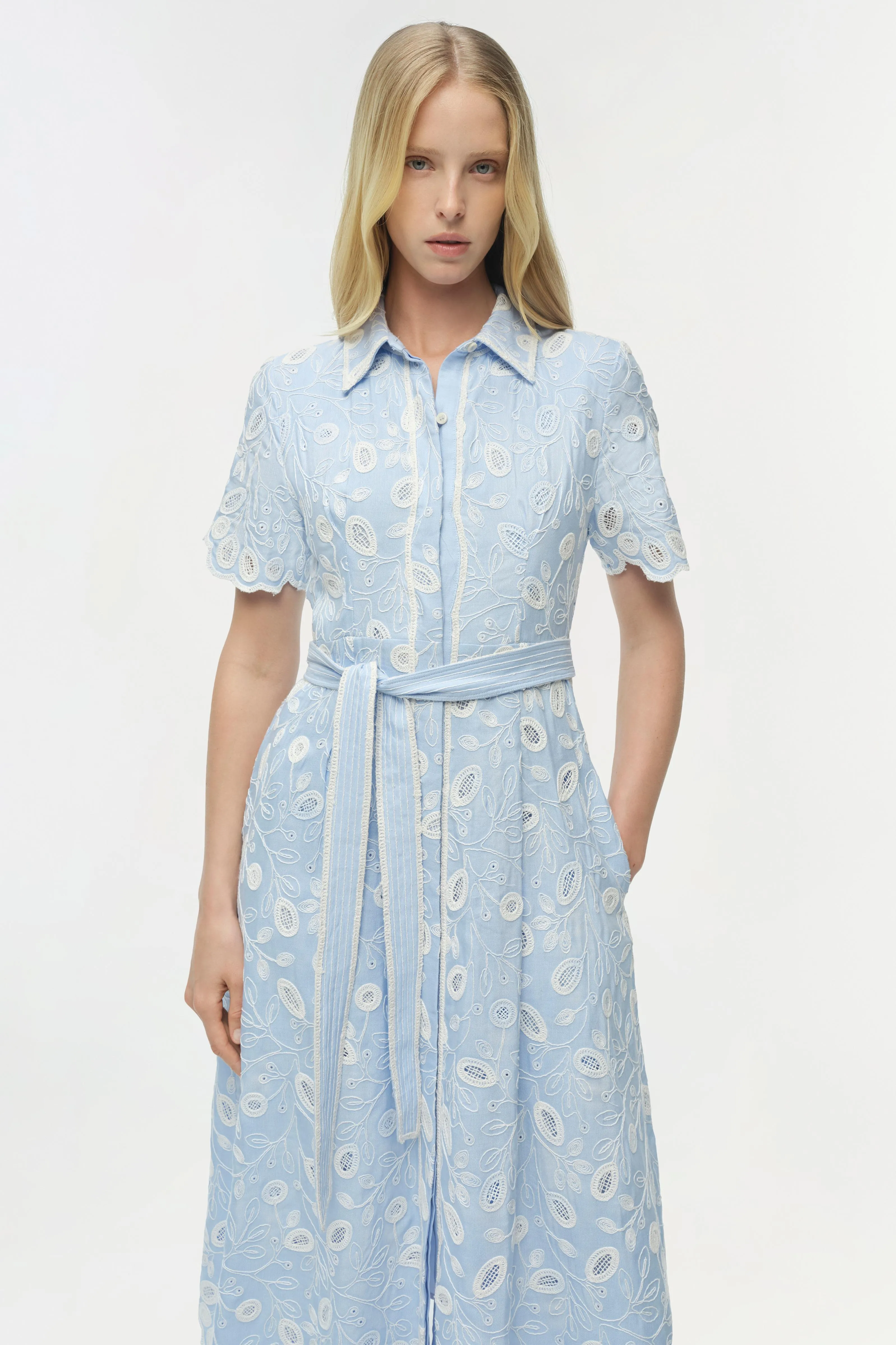 Audria Belted Linen Midi Dress sold by Simkhai product image thumbnail 3