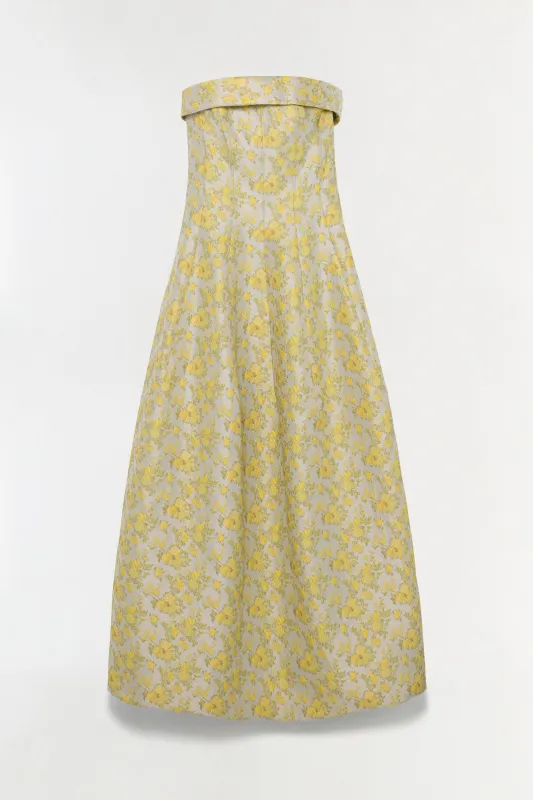 Octavia Jacquard Strapless Gown made by Simkhai
