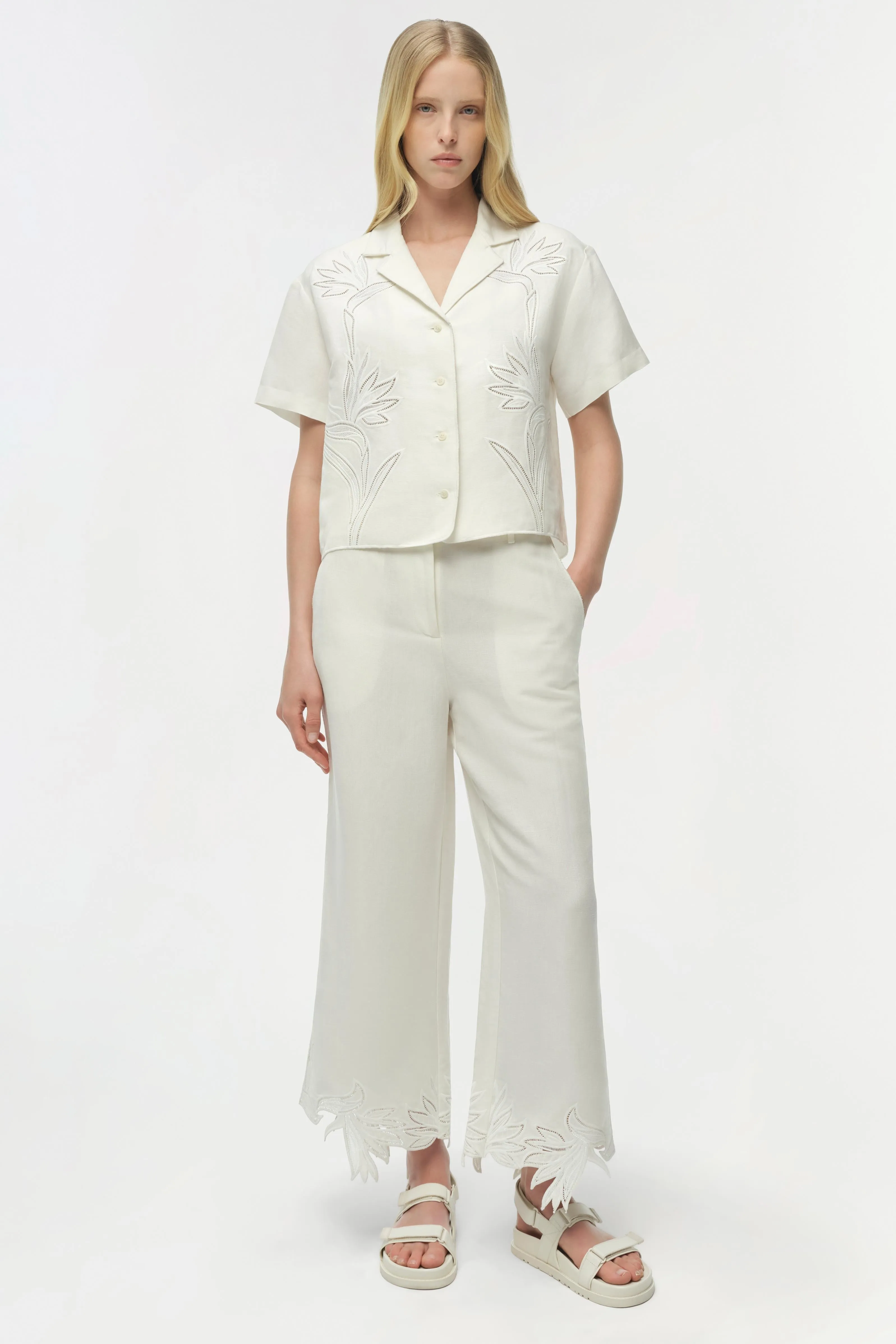 Louisa Embroidered Camp Shirt sold by Simkhai product image thumbnail 2