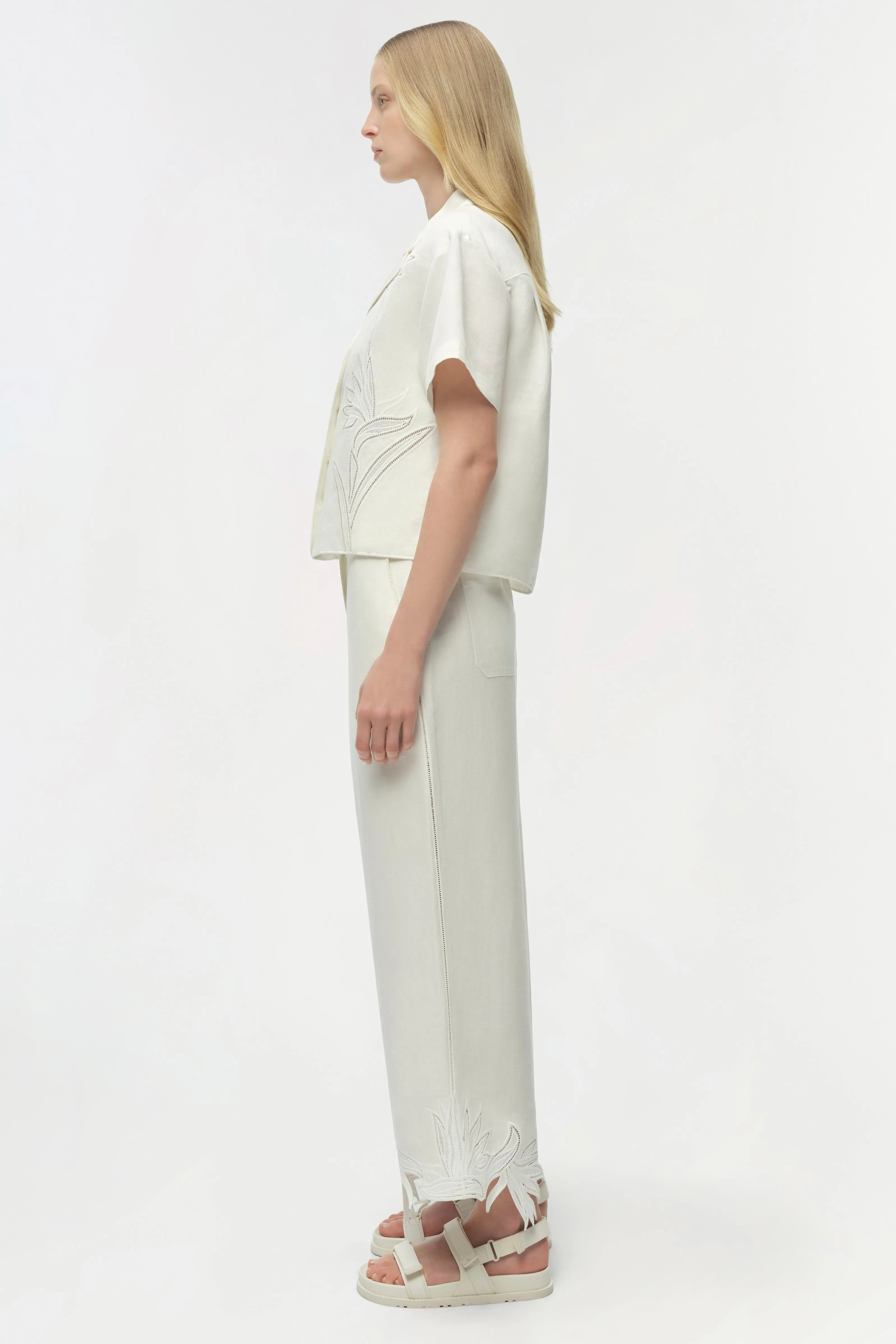 Louisa Embroidered Camp Shirt sold by Simkhai product image thumbnail 4