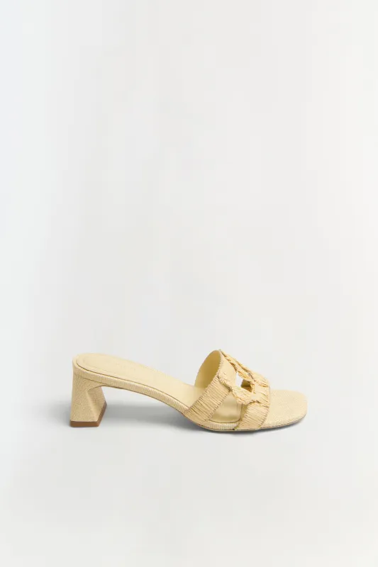 Simkhai Monogram Raffia Block Heel made by Simkhai