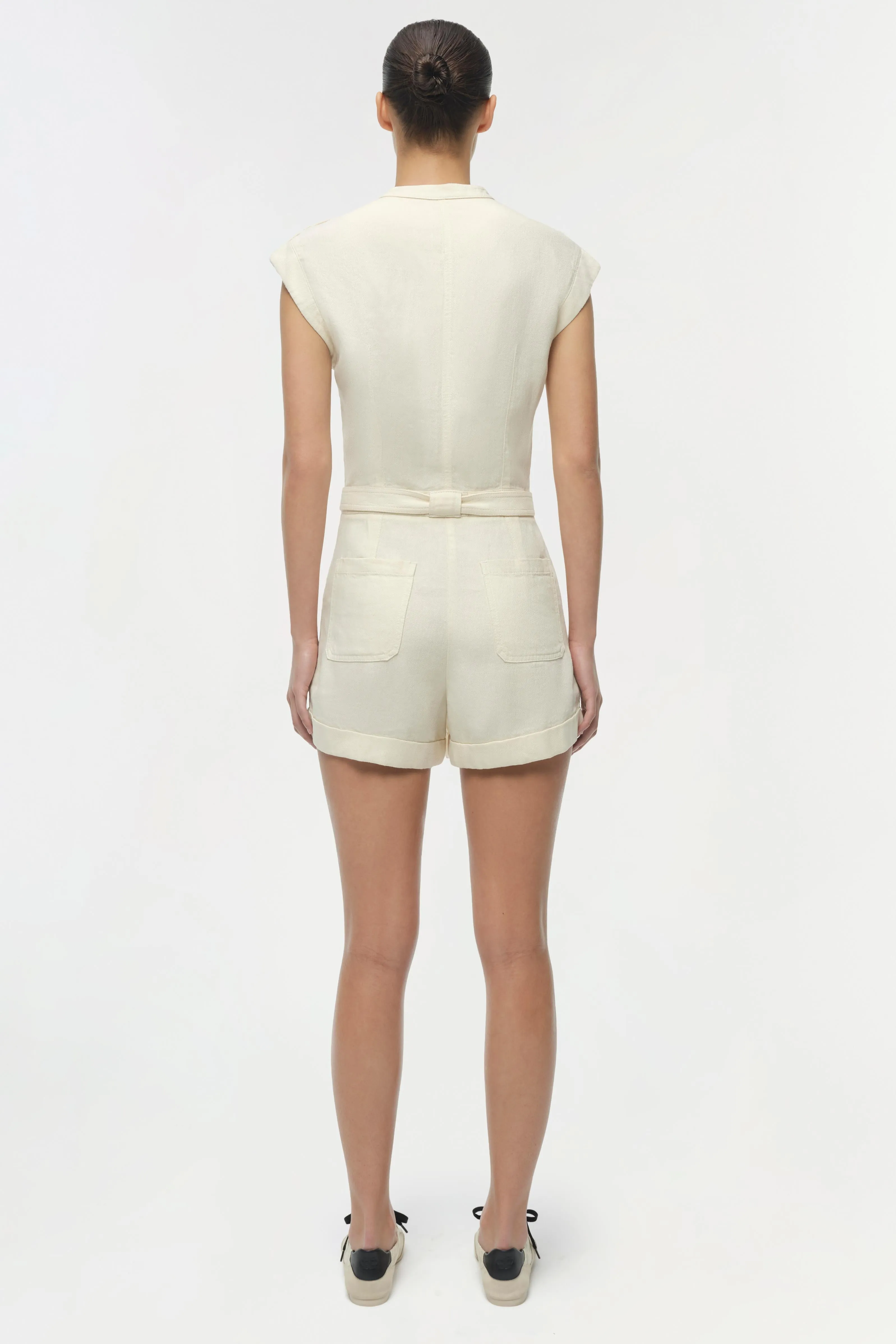 Tinka Belted Linen Romper sold by Simkhai product image thumbnail 5