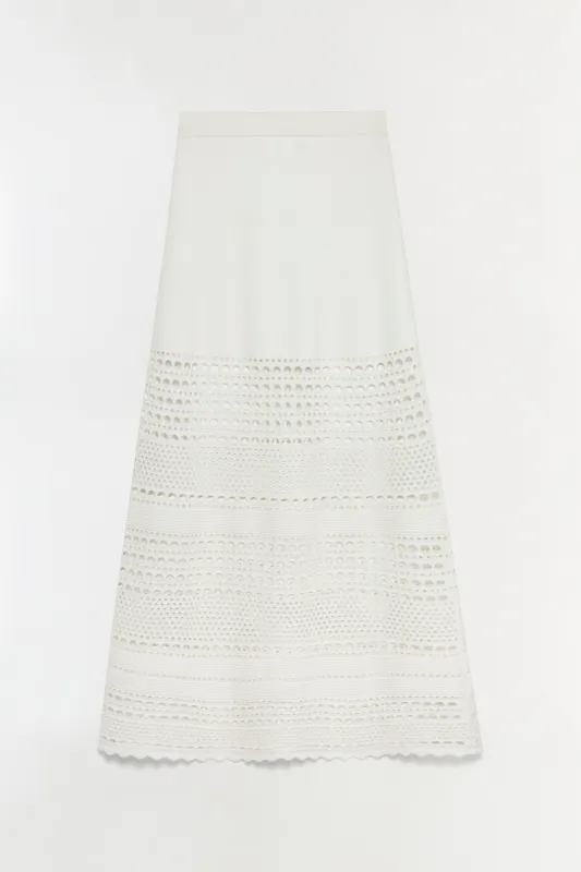 Westly Open Stitch Midi Skirt made by Simkhai