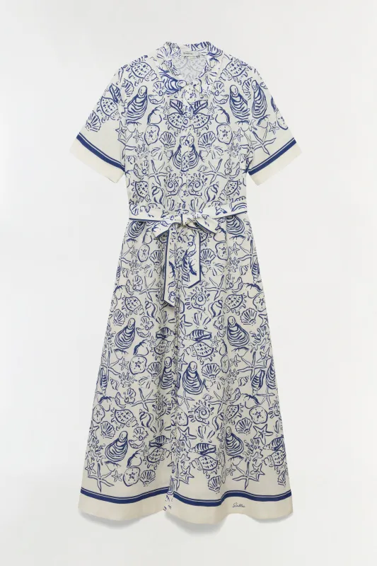 Audria Belted Linen Midi Dress made by Simkhai