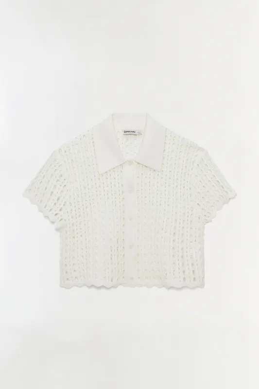Arlan Open Stitch Camp Shirt made by Simkhai