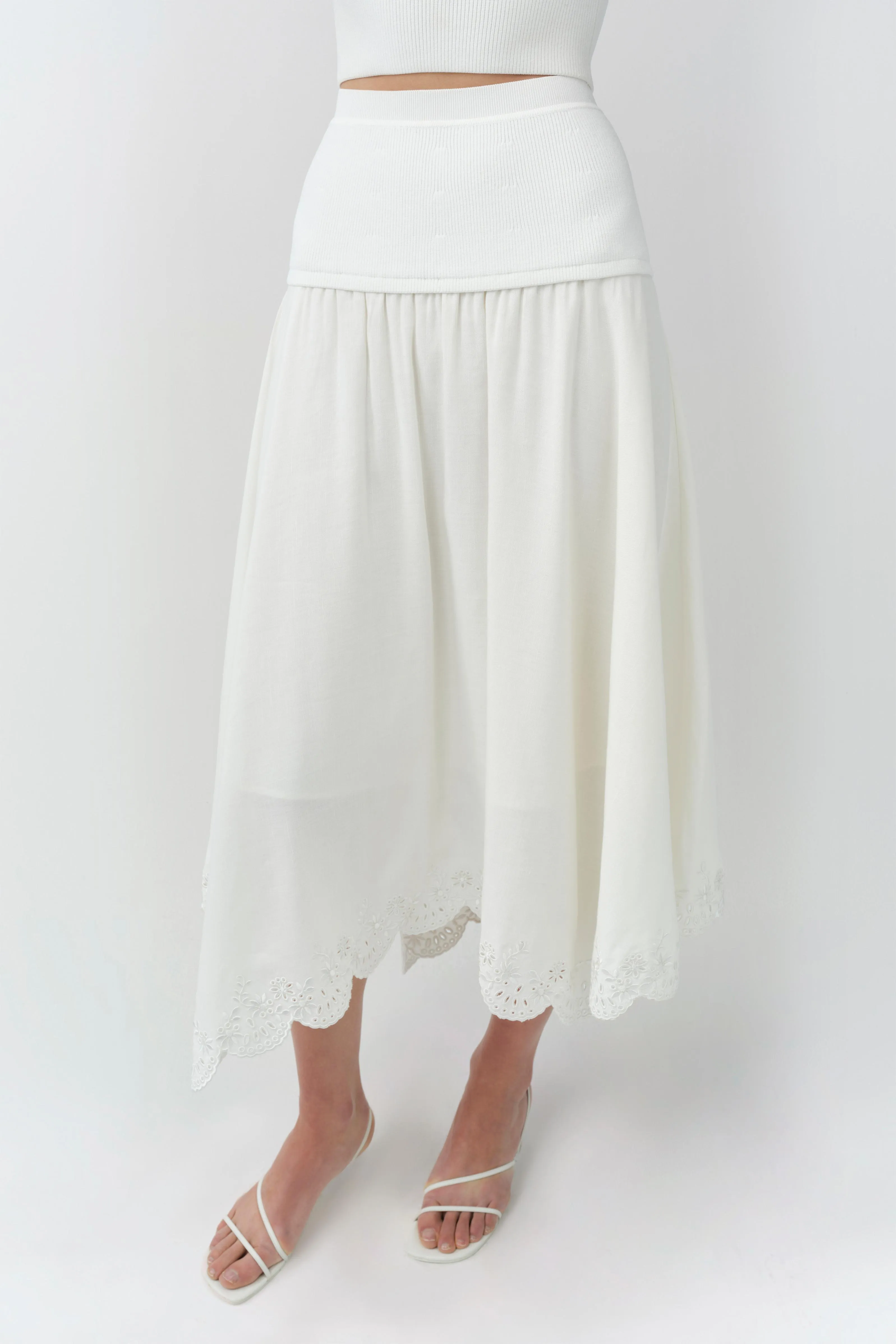 Haven Embroidered Linen Knit Skirt sold by Simkhai product image thumbnail 3