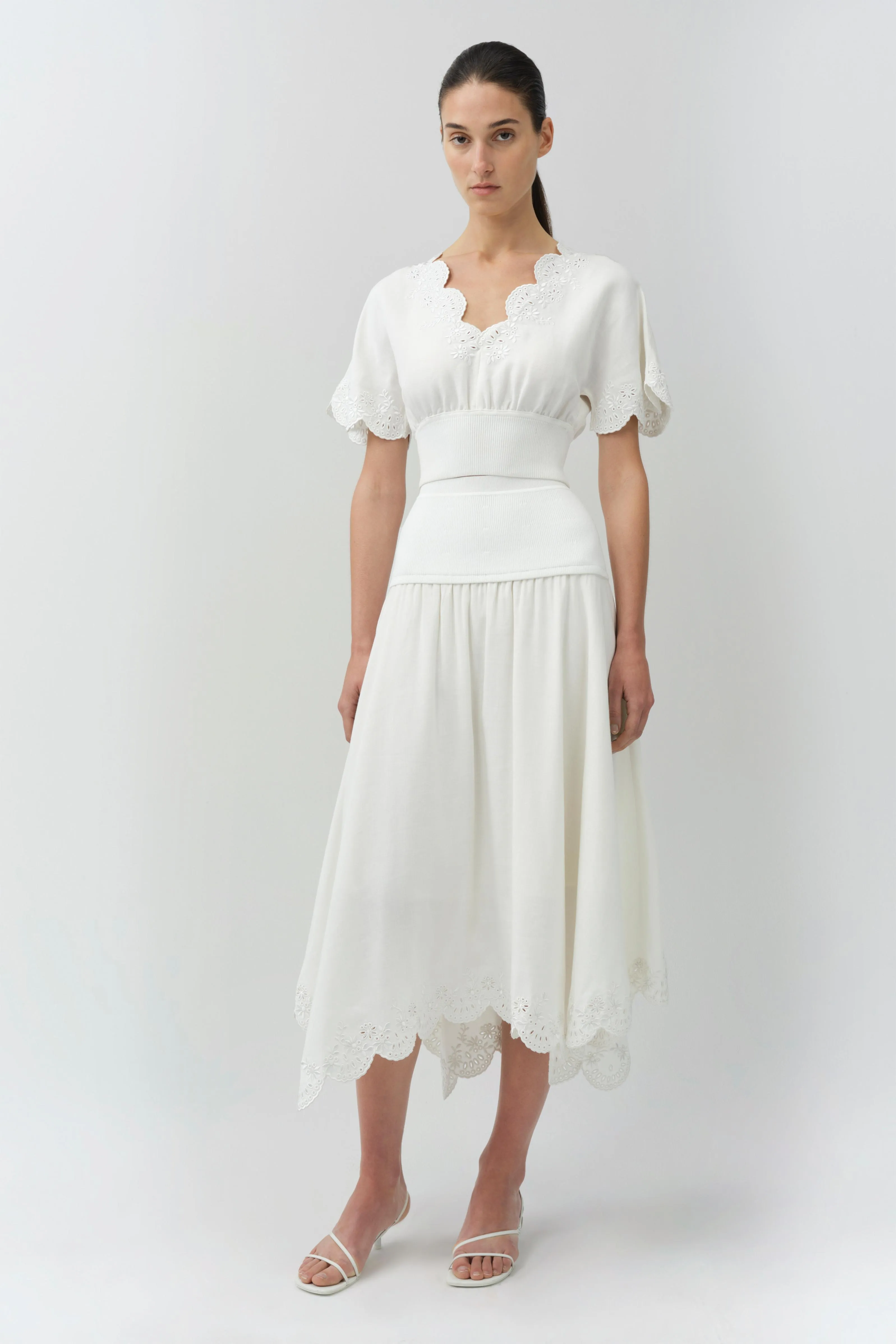 Haven Embroidered Linen Knit Skirt sold by Simkhai product image thumbnail 2