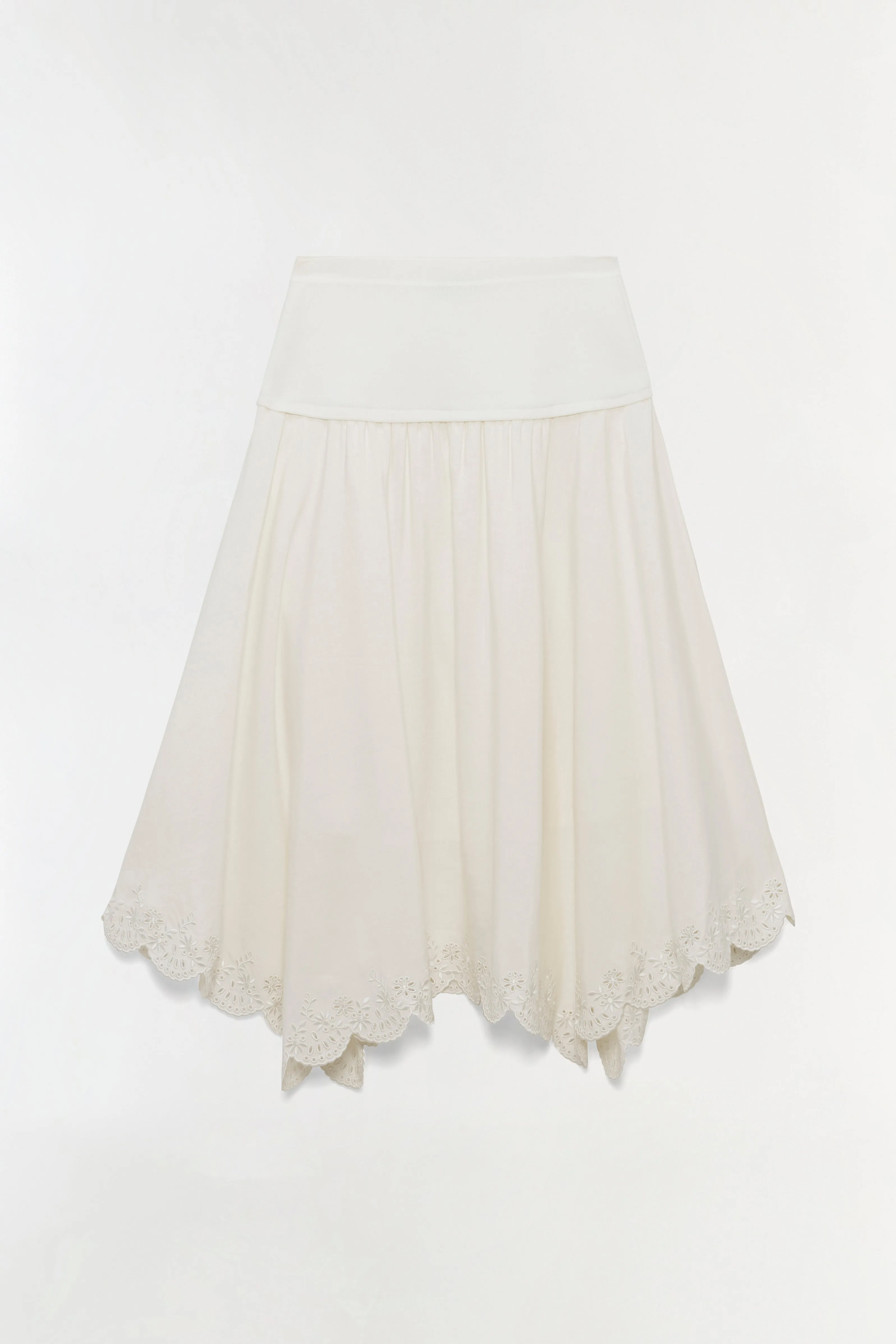 Haven Embroidered Linen Knit Skirt sold by Simkhai