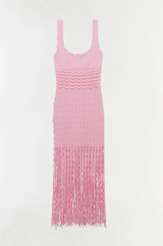 Brionne Scalloped Knit Midi Dress made by Simkhai
