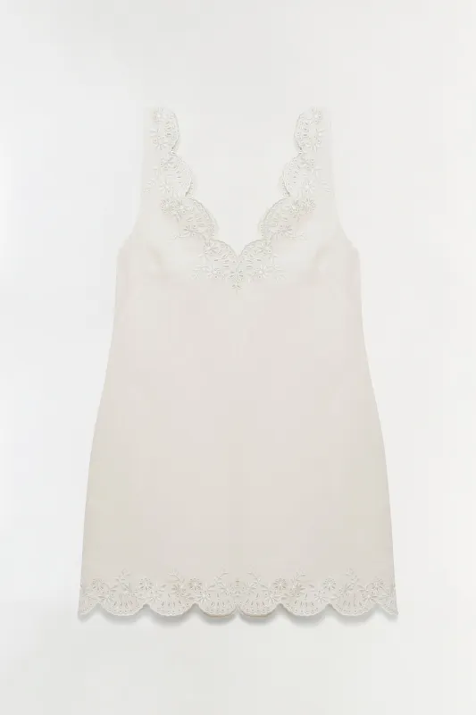 Edena Embroidered Linen Mini Dress made by Simkhai