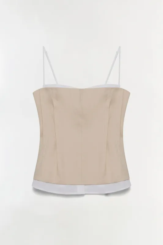 Cayden Linen Bustier Top made by Simkhai
