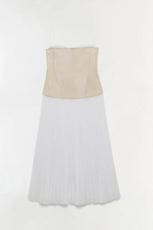 Duval Linen Bustier Midi Dress made by Simkhai