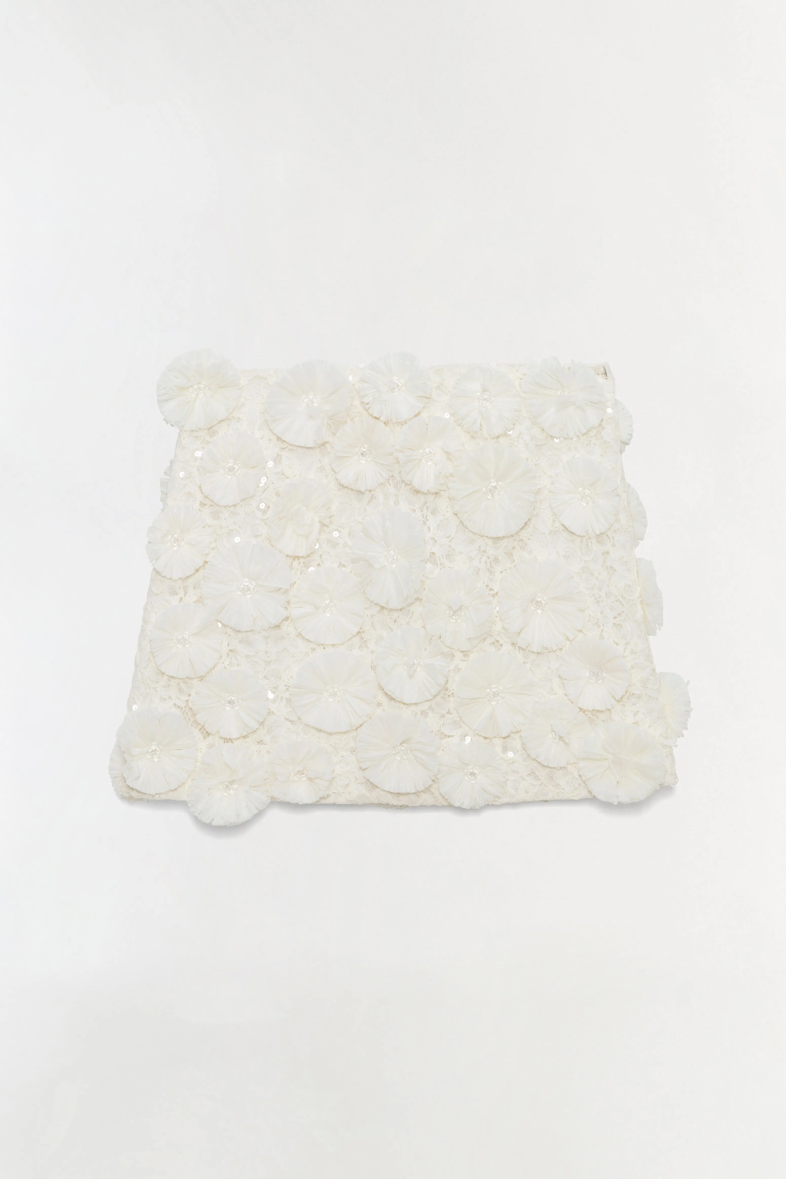 Nolia Floral Raffia Mini Skirt sold by Simkhai