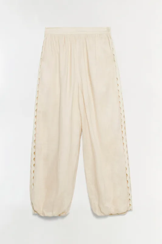 Selah Linen Lace Balloon Pant made by Simkhai