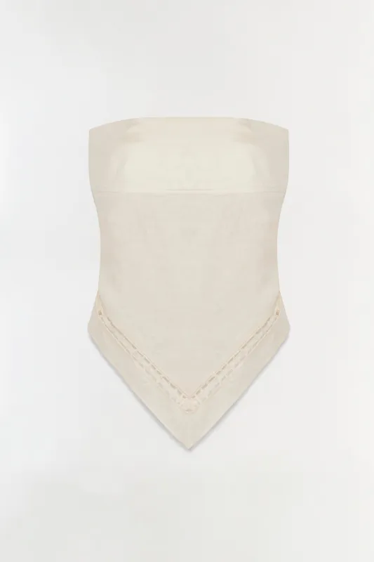 Lahni Linen Lace Top made by Simkhai