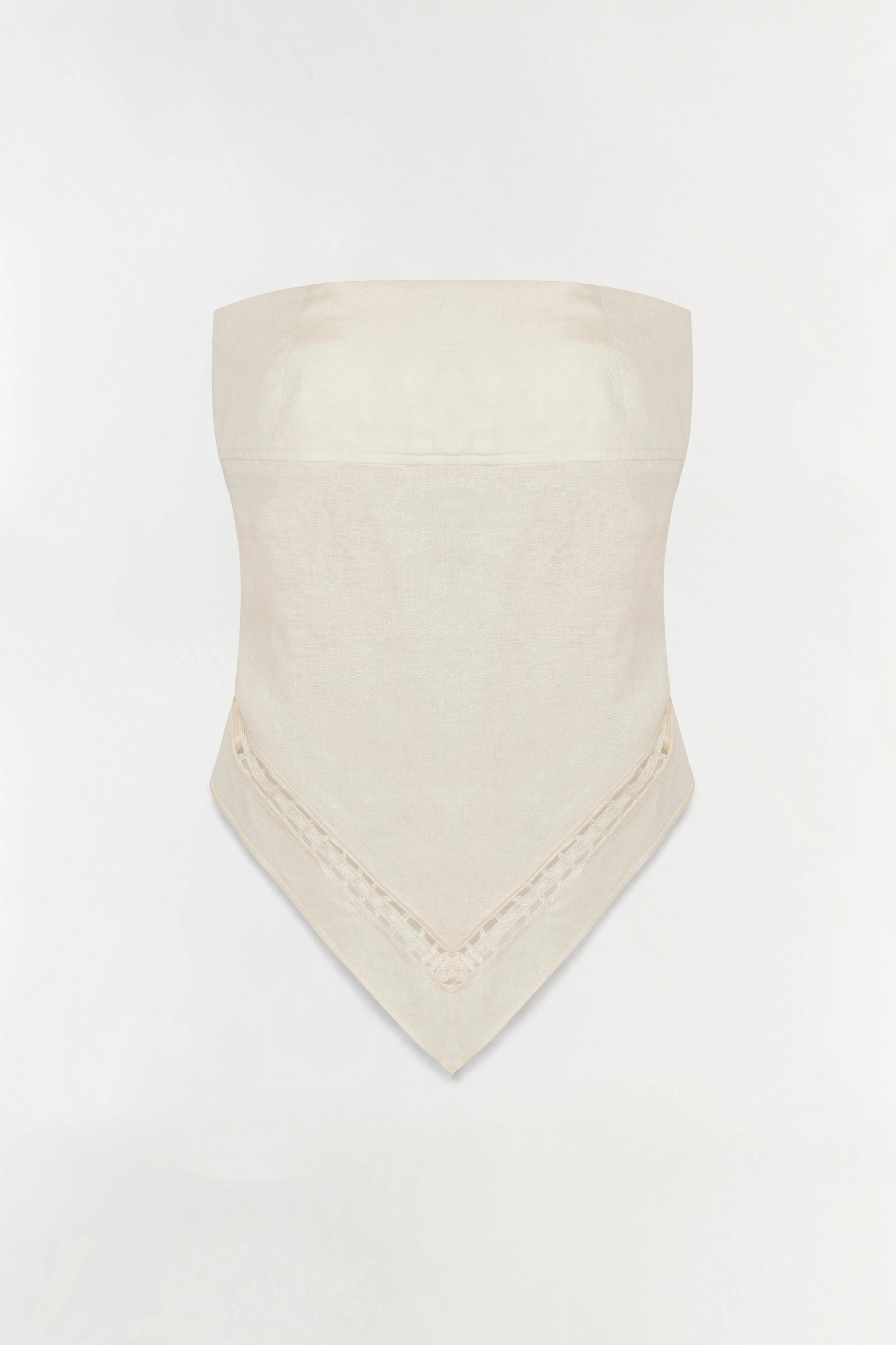 Lahni Linen Lace Top sold by Simkhai