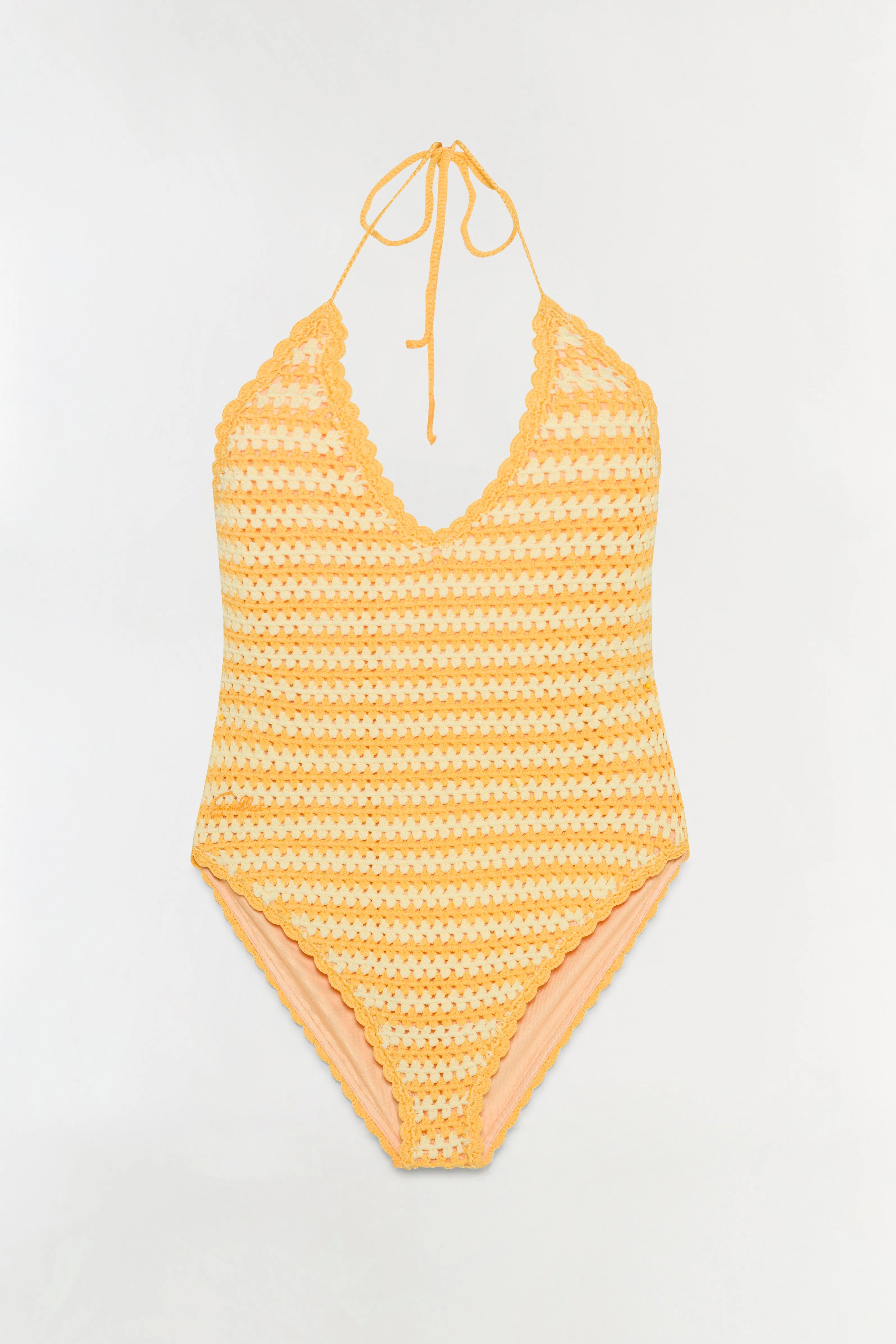 Karoline Crochet Halter One Piece sold by Simkhai