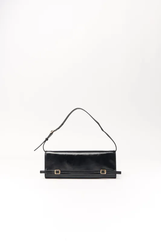 River East West Leather Clutch made by Simkhai