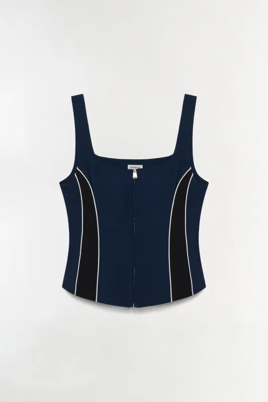Aya Cotton Faille Bustier Top made by Simkhai