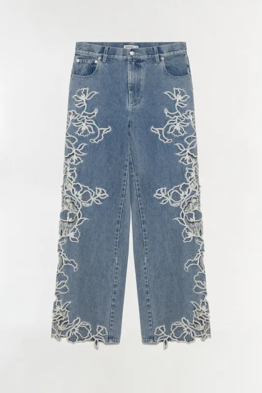 Porter Embroidered Jean made by Simkhai