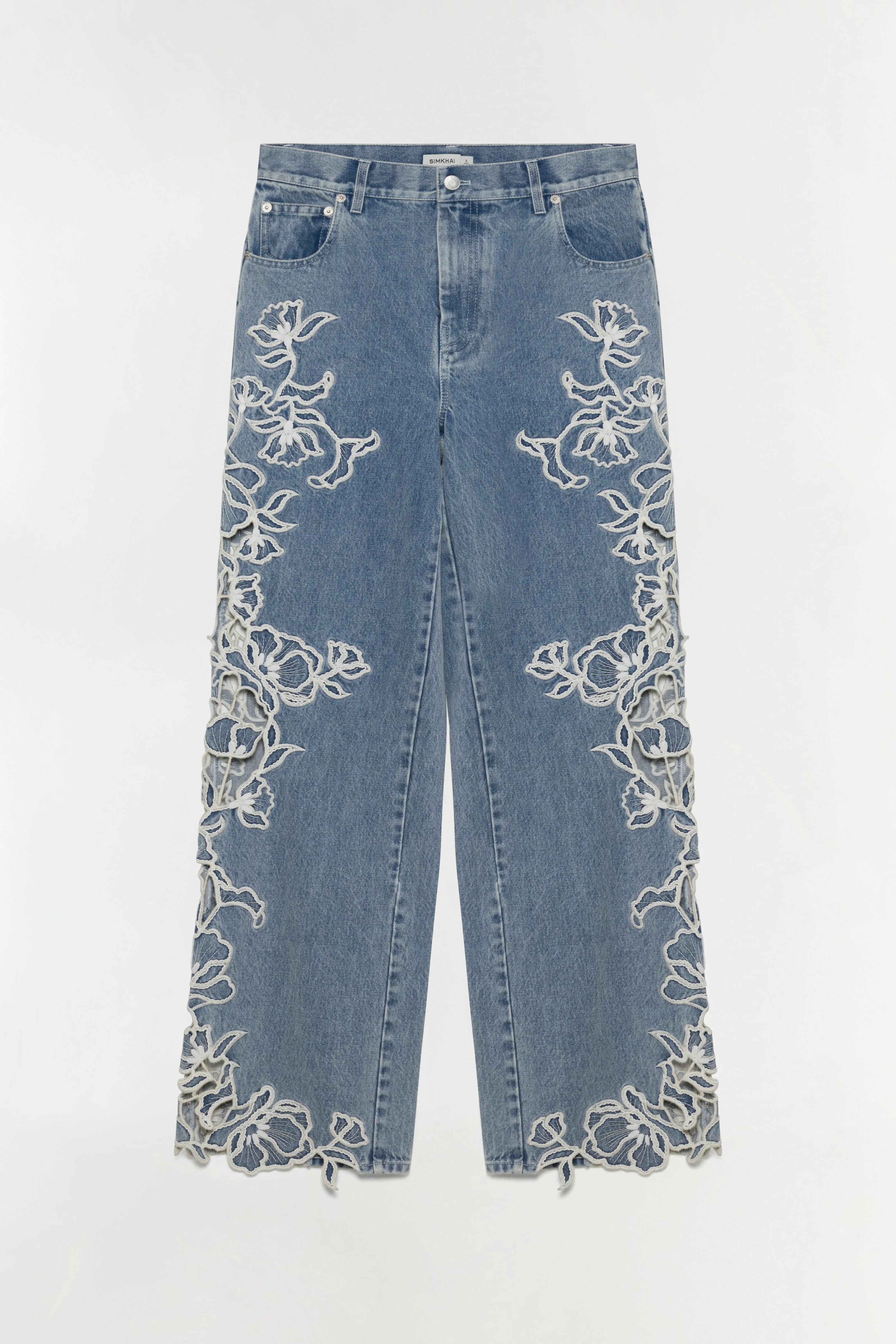 Porter Embroidered Jean sold by Simkhai
