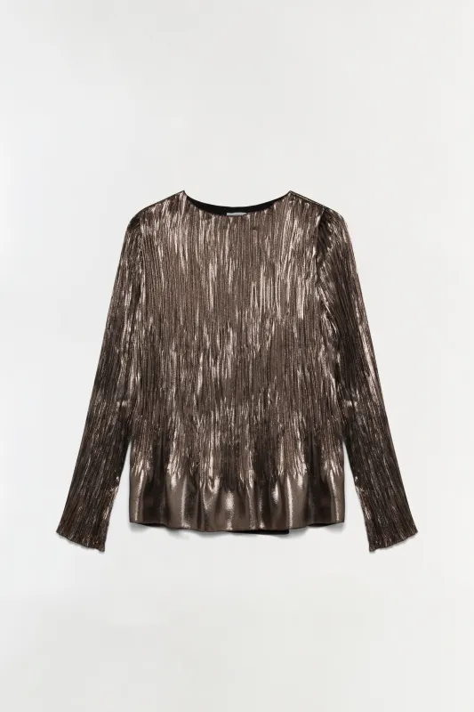 Chale Metallic Plisse Top made by Simkhai