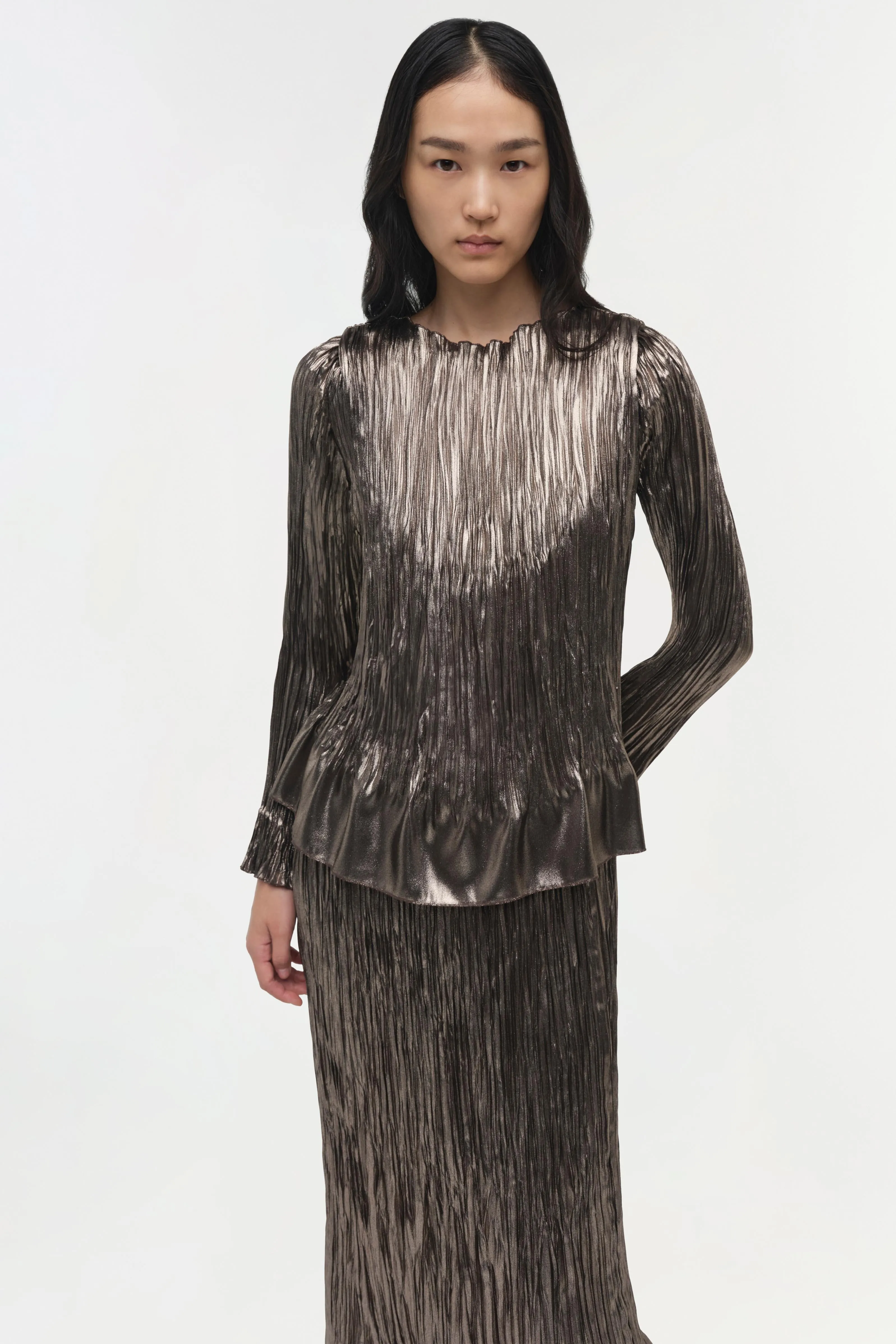 Chale Metallic Plisse Top sold by Simkhai product image thumbnail 3