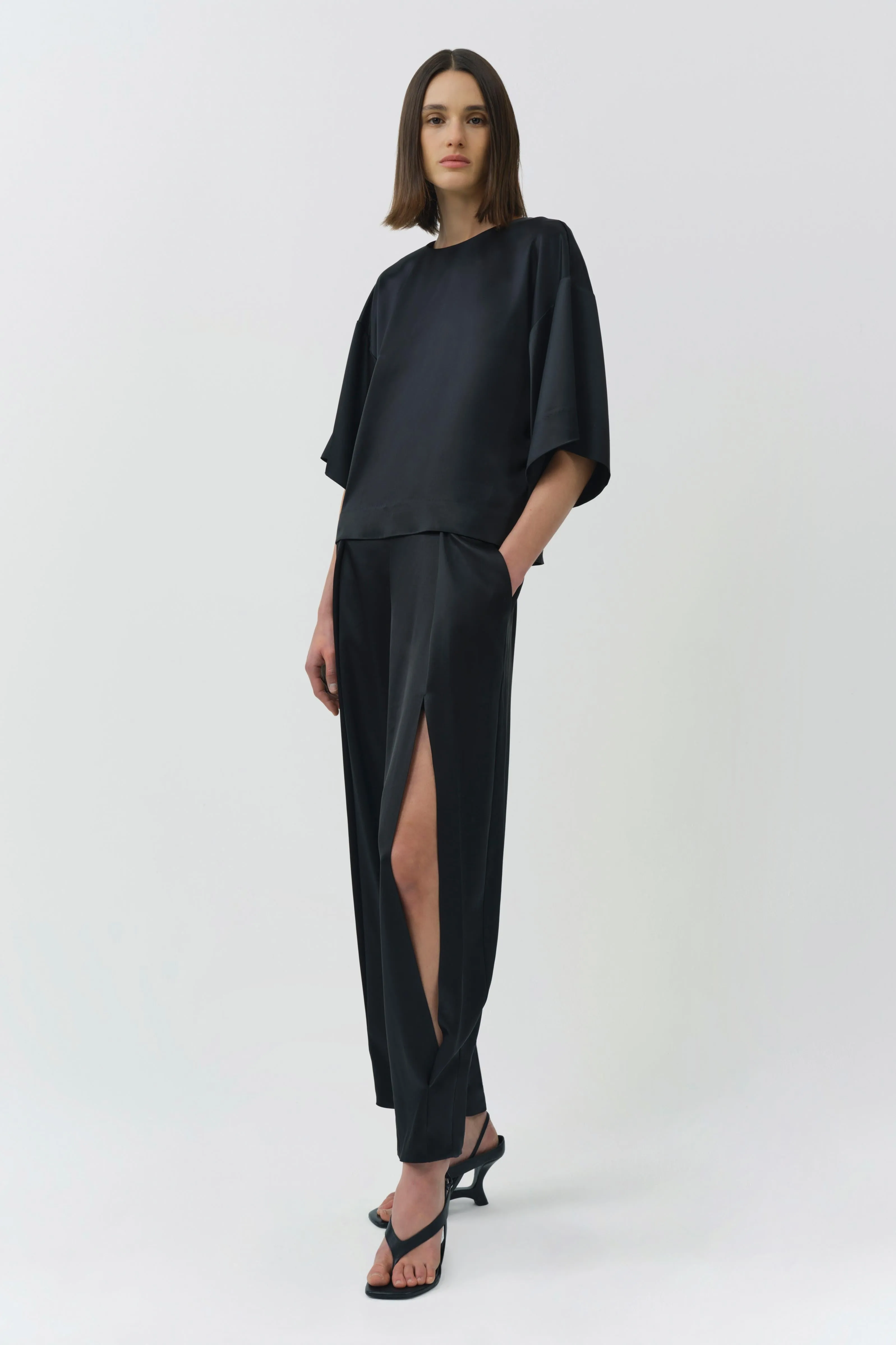 Faye Satin Side Slit Pant sold by Simkhai product image thumbnail 3