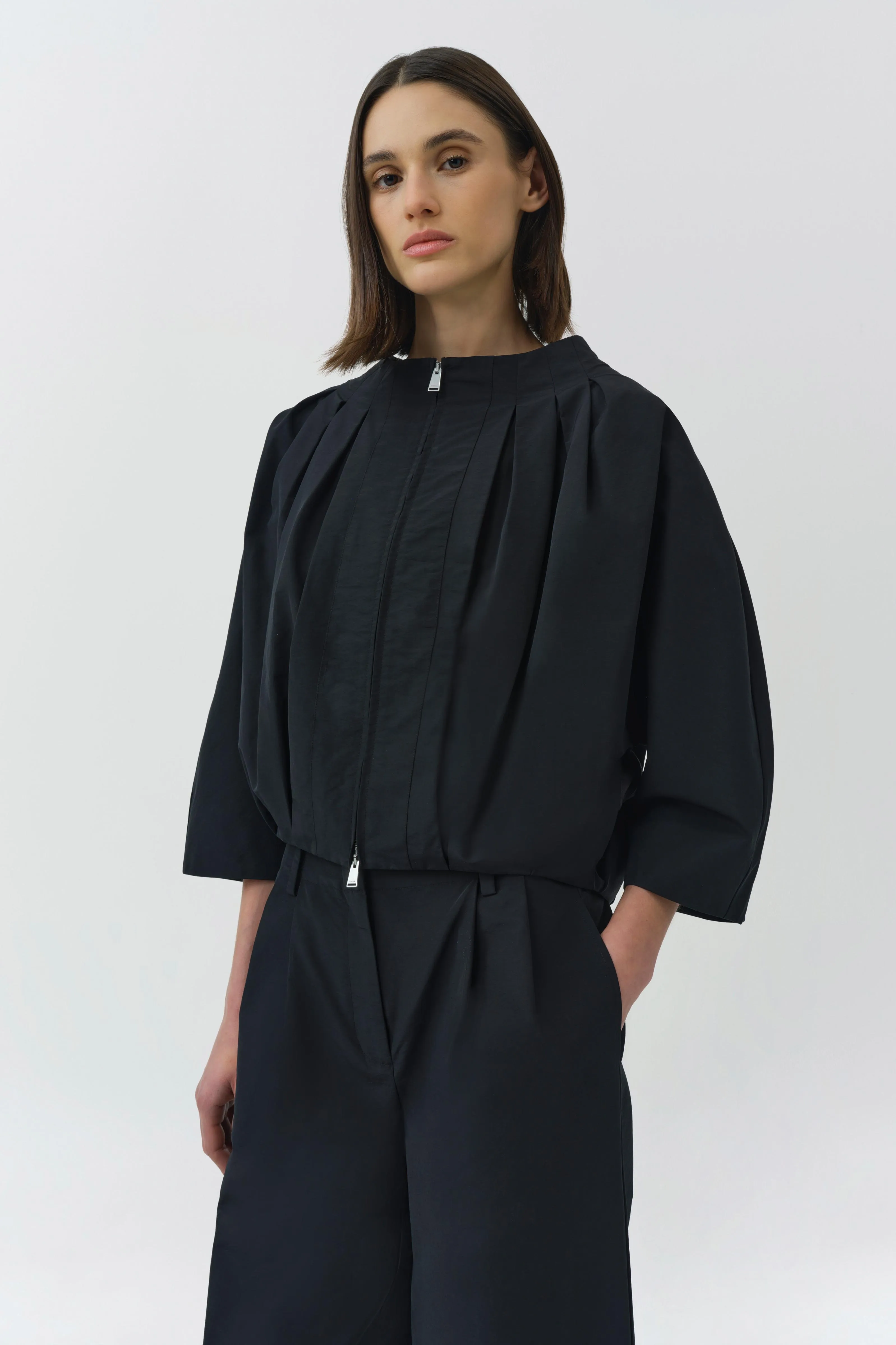 Jess Pleated Cotton Faille Jacket sold by Simkhai product image thumbnail 3