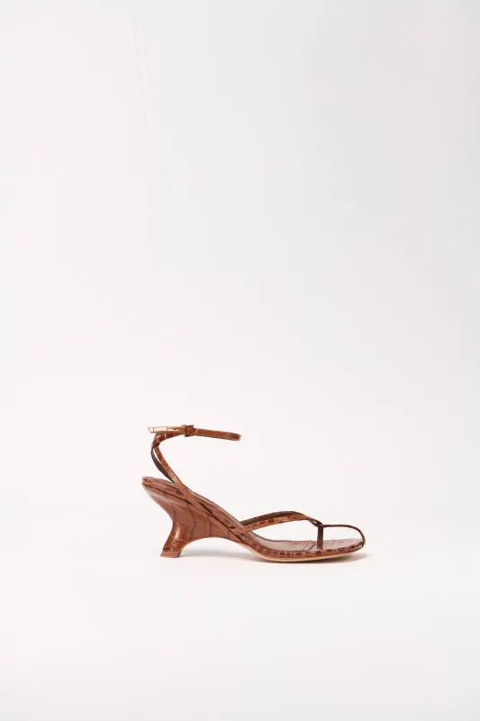 Kelsey Leather Strappy Wedge made by Simkhai
