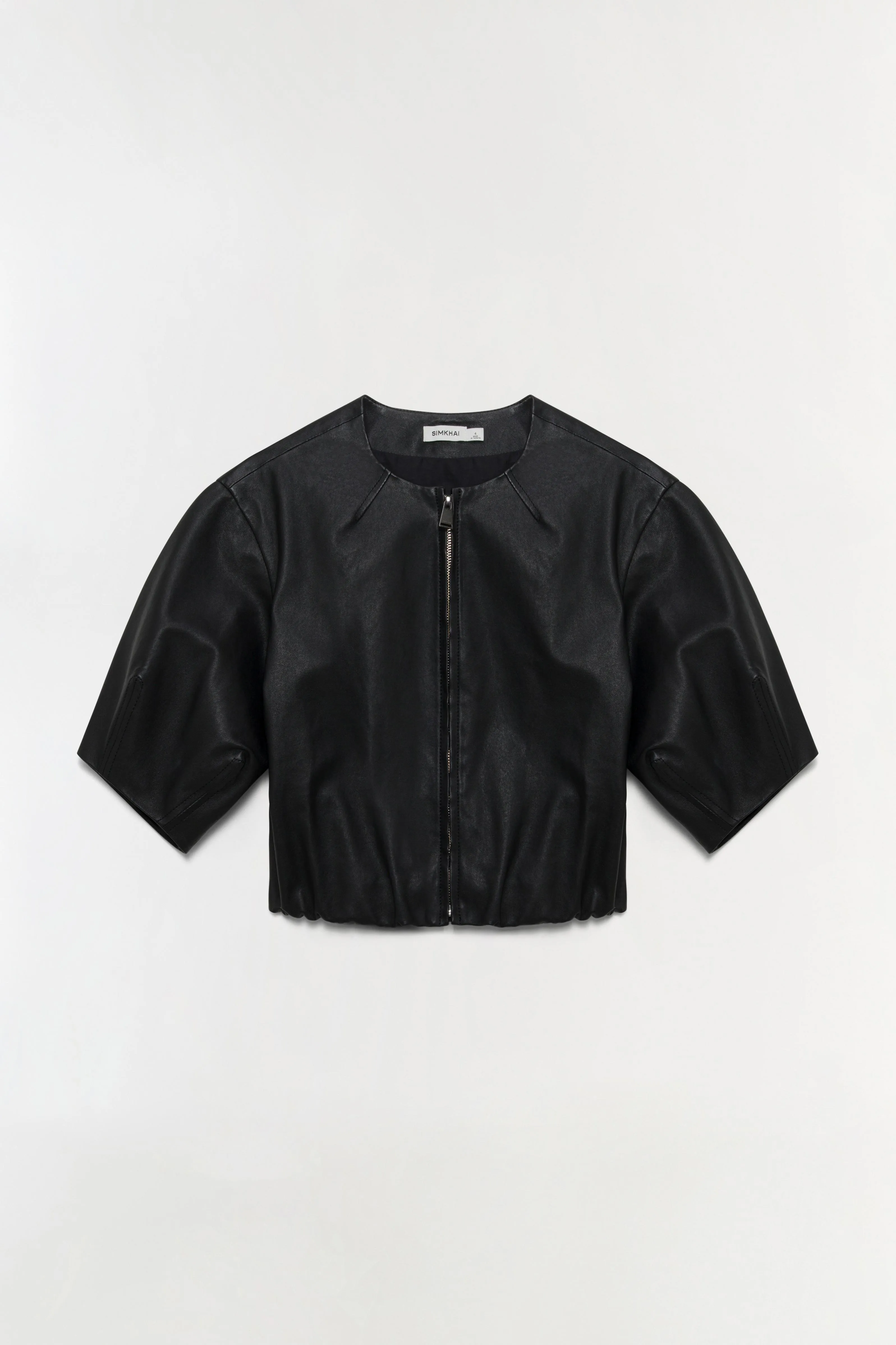 Austyn Short Sleeve Leather Jacket sold by Simkhai