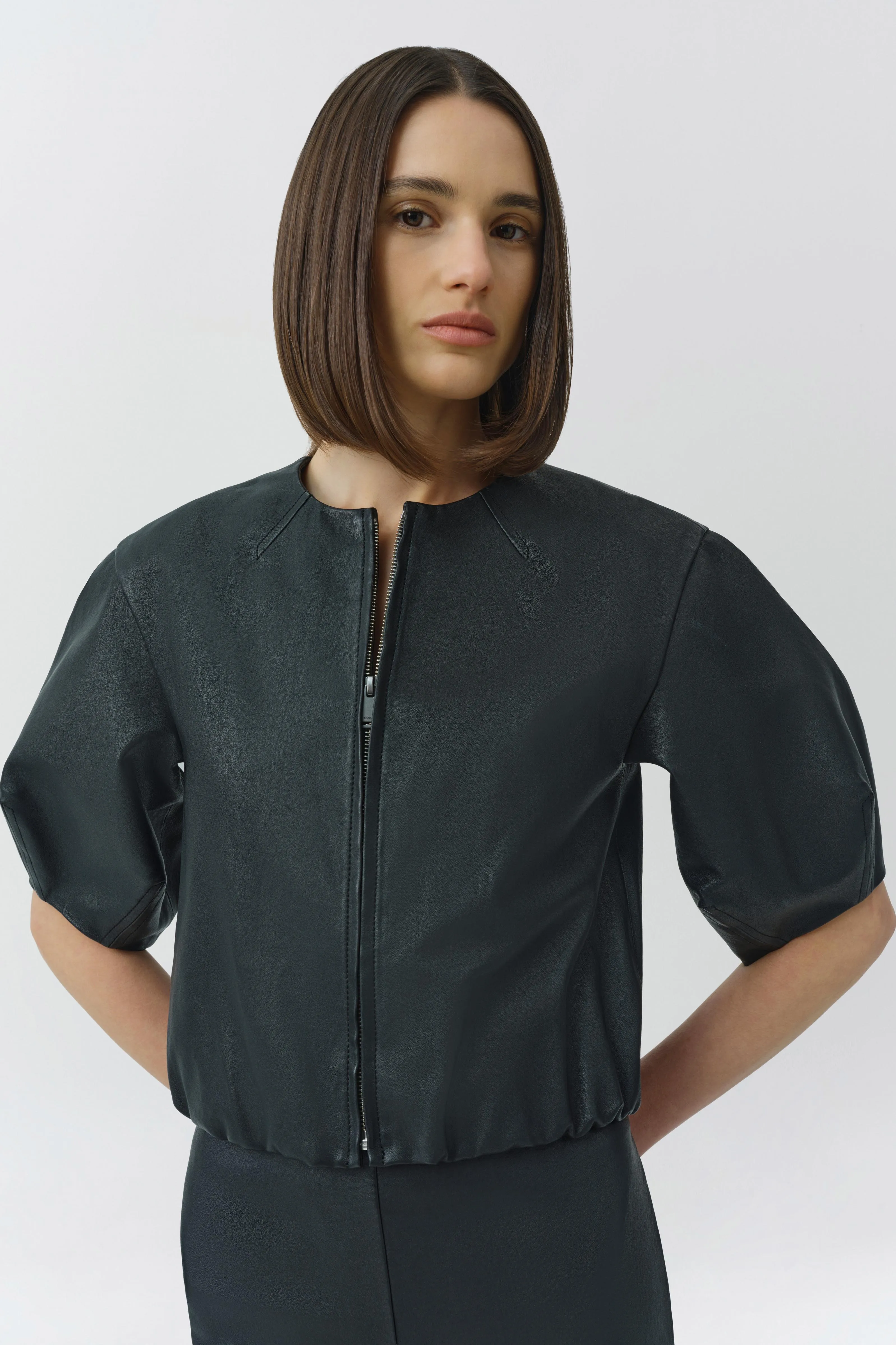 Austyn Short Sleeve Leather Jacket sold by Simkhai product image thumbnail 3
