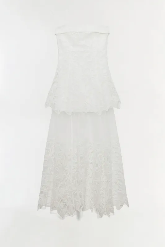 Rennis Embroidered Organza Bustier Gown made by Simkhai