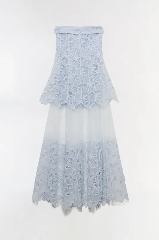 Rennis Embroidered Organza Bustier Gown made by Simkhai