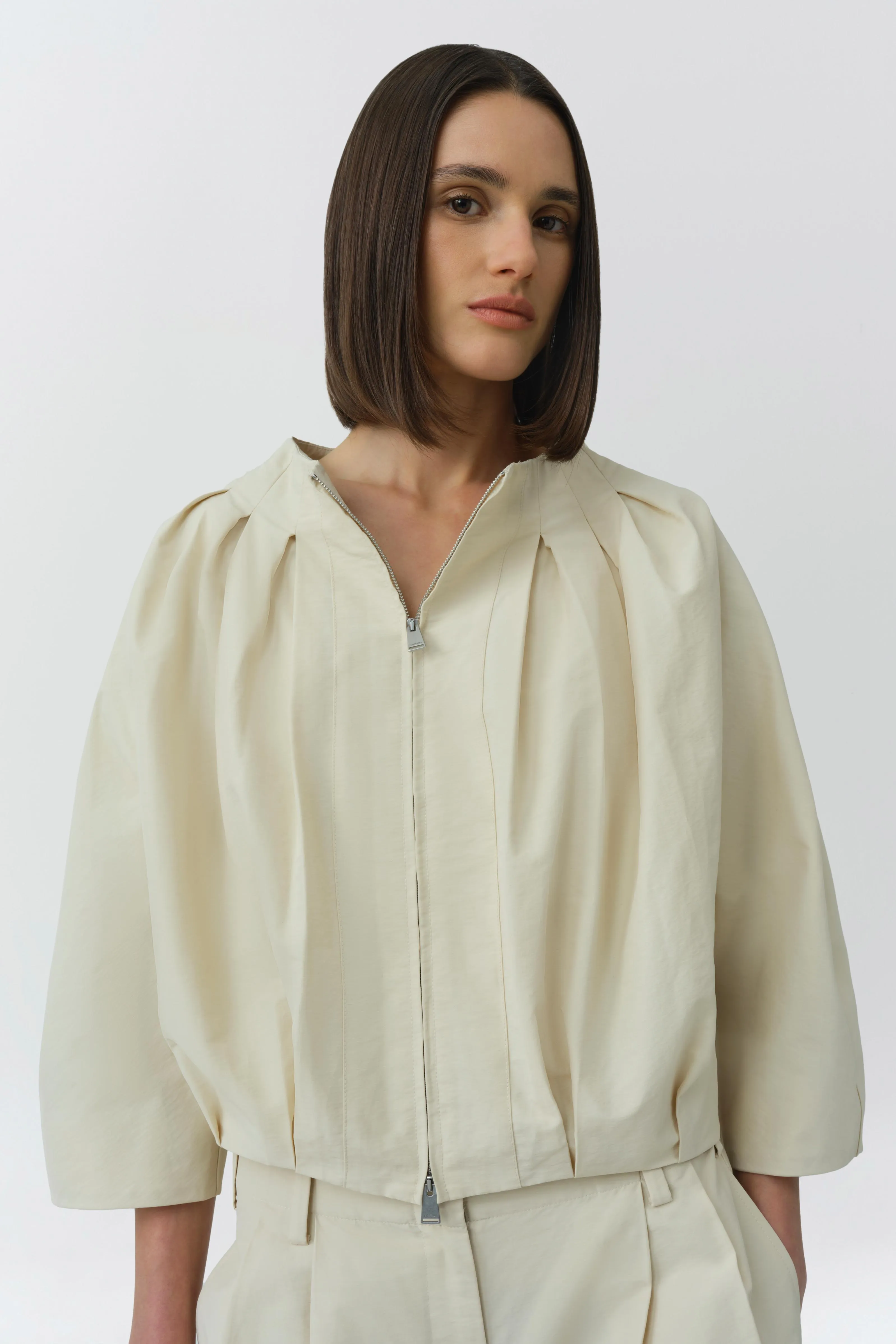 Jess Pleated Cotton Faille Jacket sold by Simkhai product image thumbnail 3