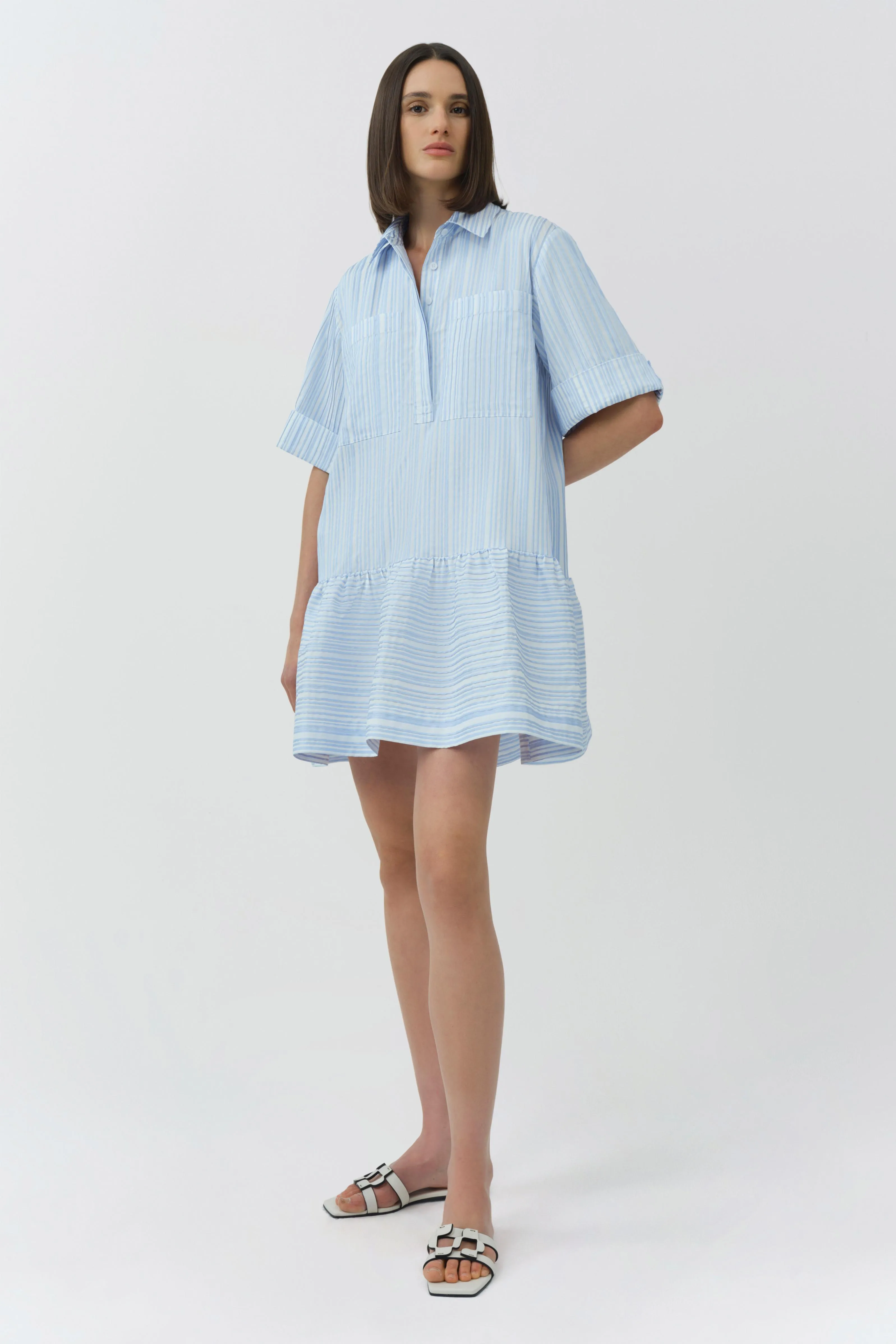 Criss Short Sleeve Shirt Dress sold by Simkhai product image thumbnail 4