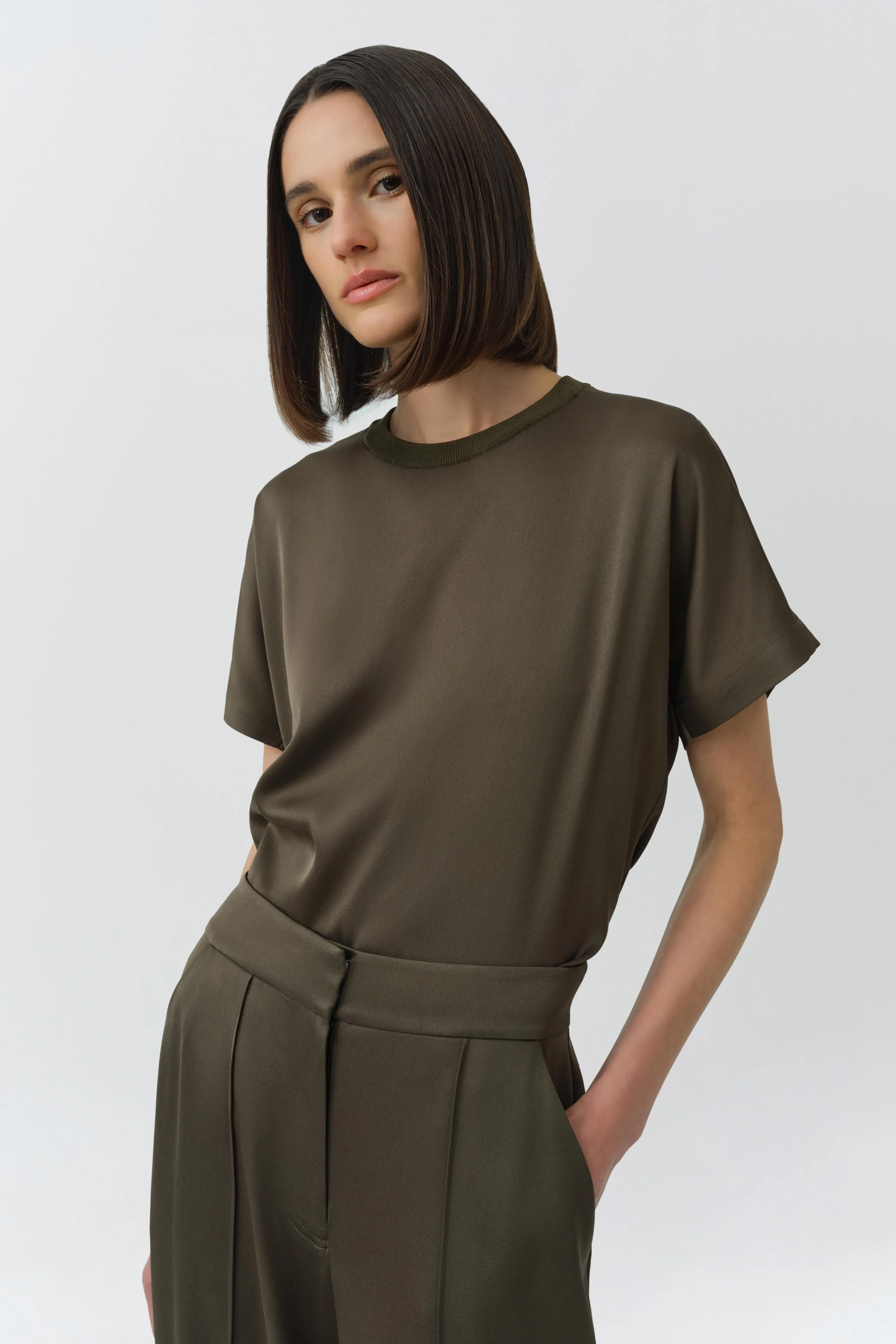 Addy Satin Combo Tee sold by Simkhai product image thumbnail 3