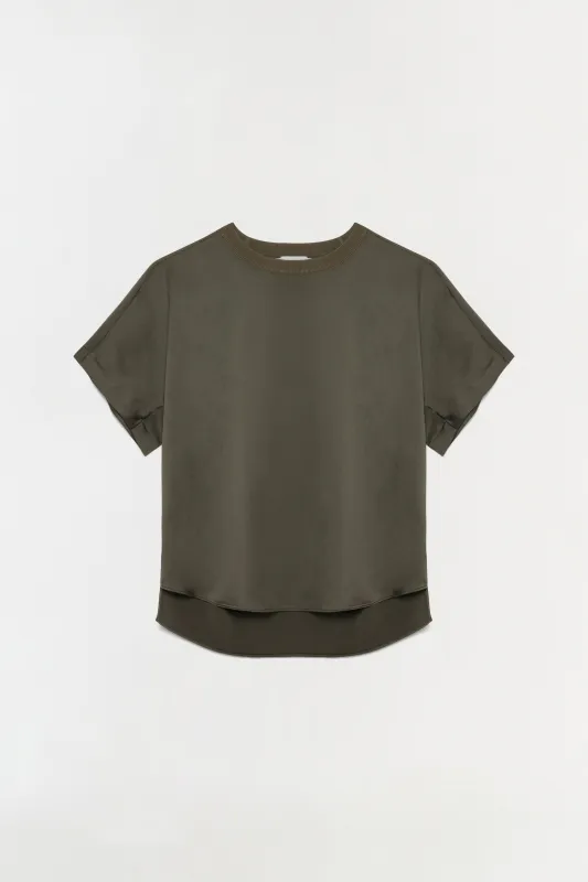 Addy Satin Combo Tee made by Simkhai