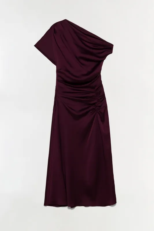 Joanna Off Shoulder Satin Midi Dress made by Simkhai