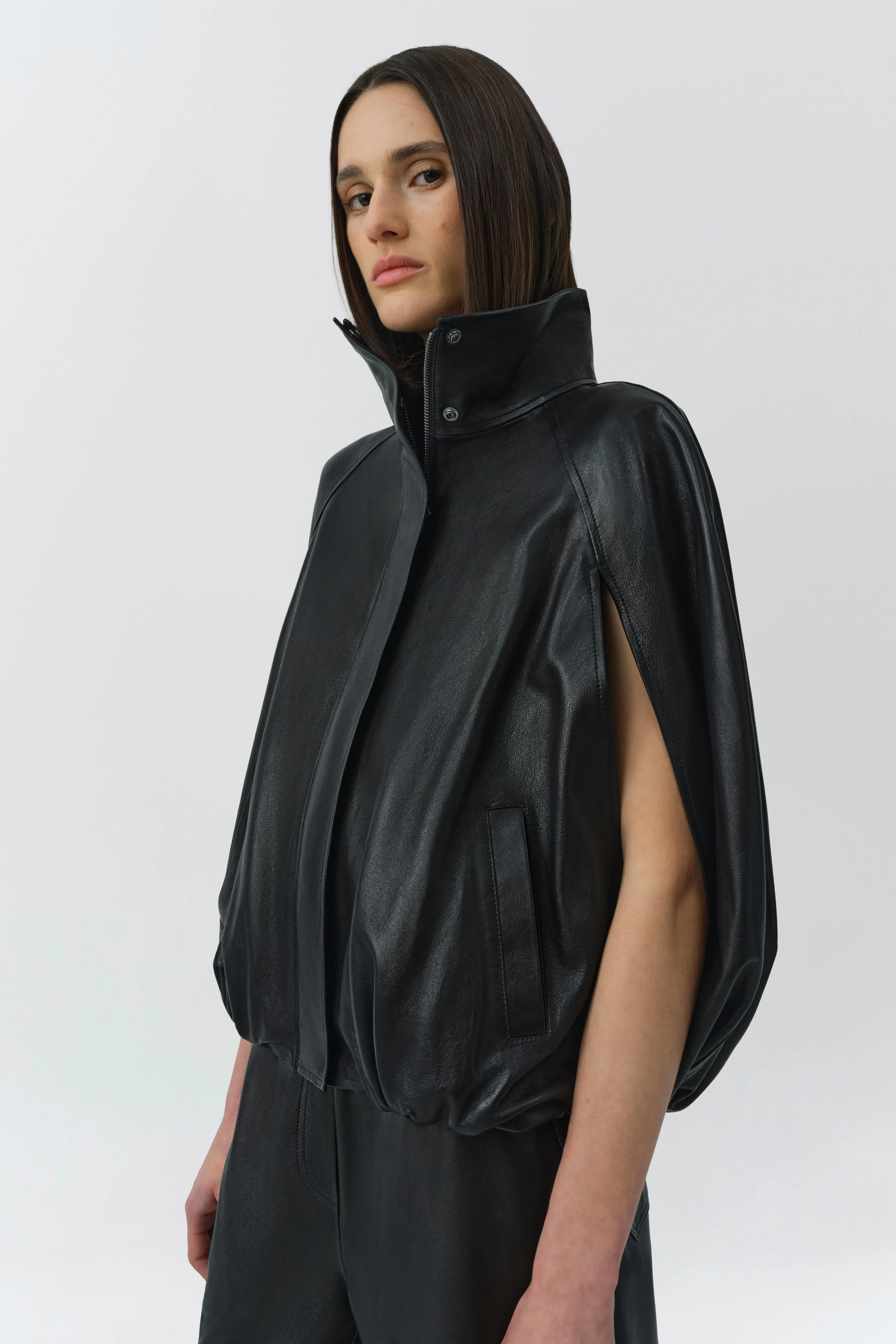 Jada Leather Cape Jacket sold by Simkhai product image thumbnail 3