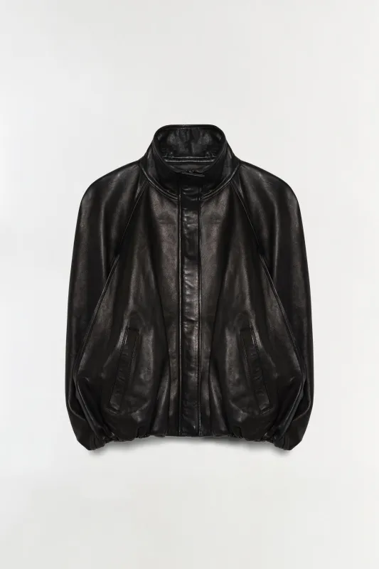Jada Leather Cape Jacket made by Simkhai