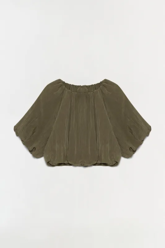 Anni Puff Sleeve Cropped Top made by Simkhai
