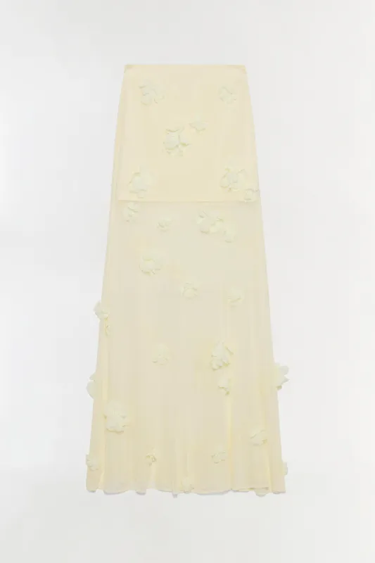 Cora Floral Applique Midi Skirt made by Simkhai