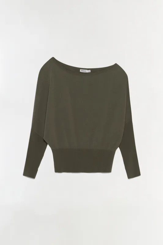 Lavina Off Shoulder Knit Sweater made by Simkhai