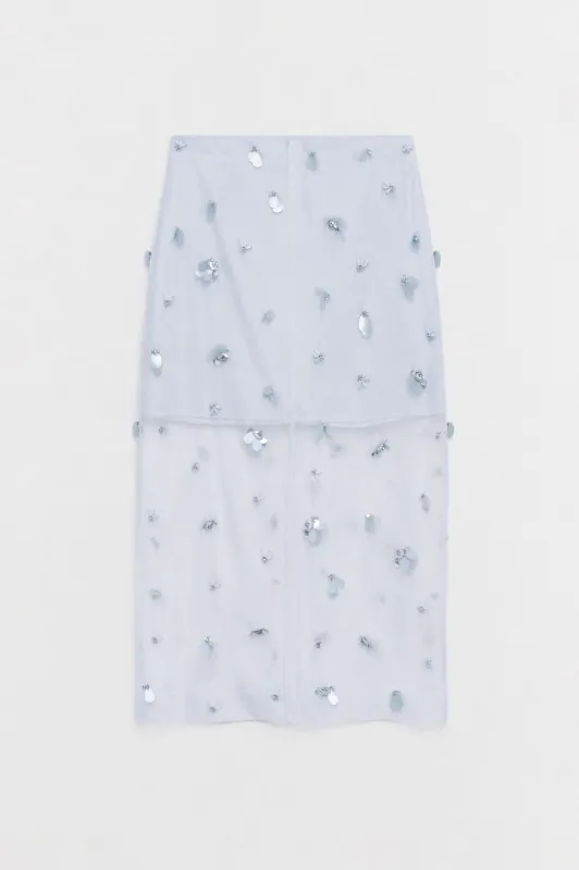 Delilah Embellished Organza Midi Skirt made by Simkhai