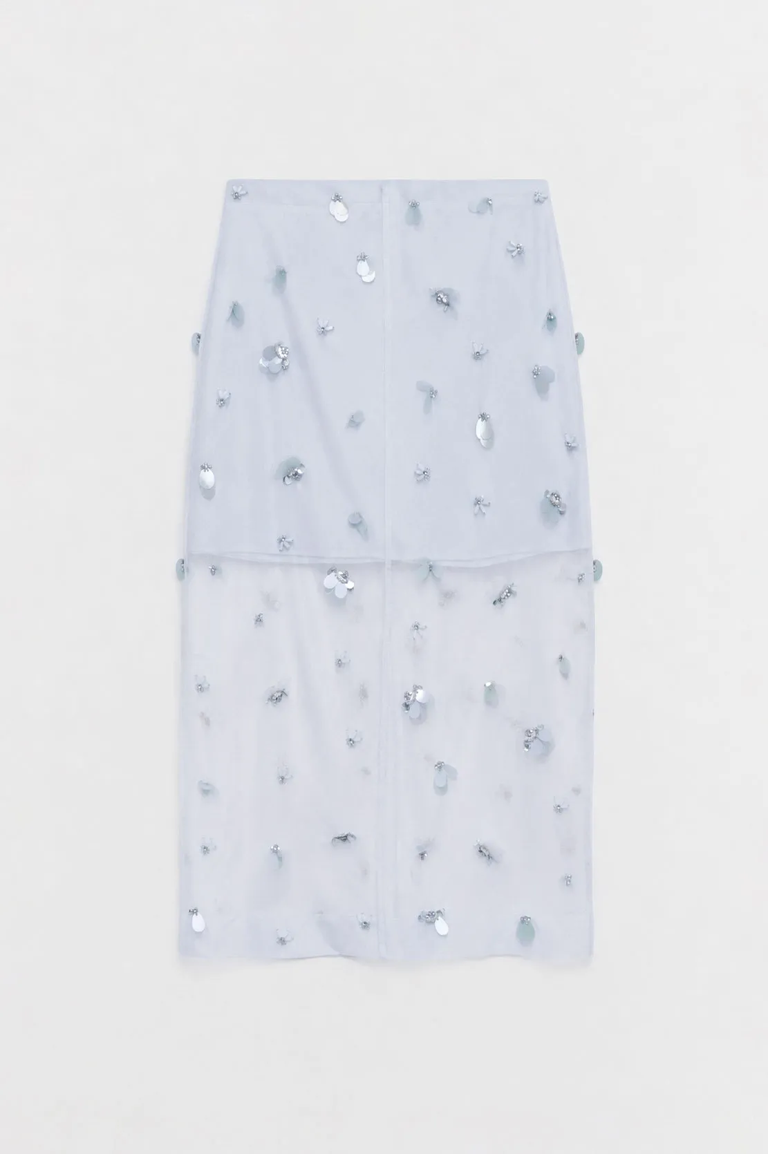 Delilah Embellished Organza Midi Skirt sold by Simkhai