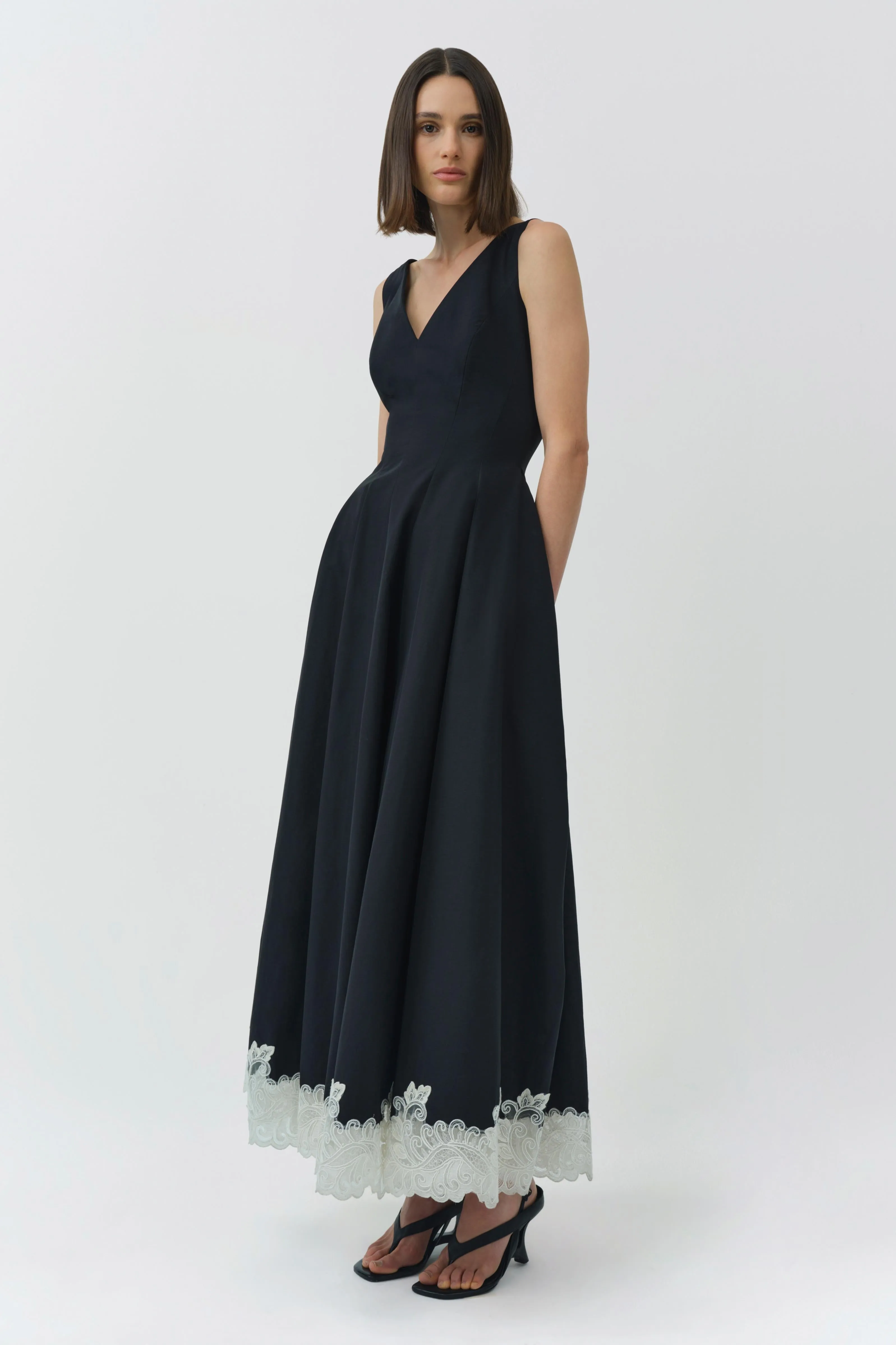 Mira Cotton Faille Lace Midi Dress sold by Simkhai product image thumbnail 4